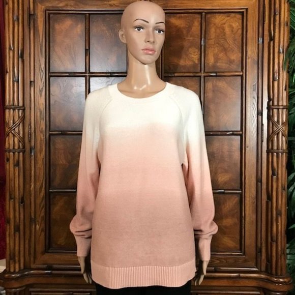 LOFT 100% Cotton Canyon Rose Ombre Sweater - Picture 1 of 13